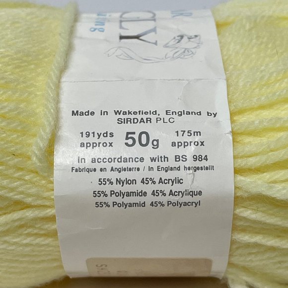 Sirdar Snuggly Double Knitting Yarn Skein Yellow Pastel 191 Yds Lot 403 - Picture 3 of 5